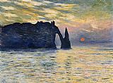 Etretat Sunset by Claude Monet